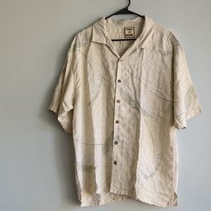 Tommy Bahama Beige and Green Casual Button Down Shirt